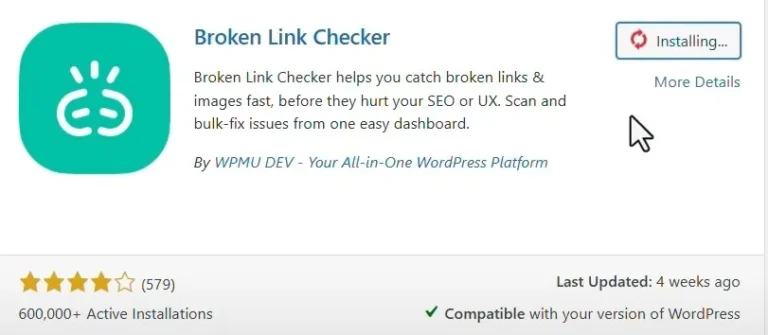 Broken Link Checker plugin screenshot