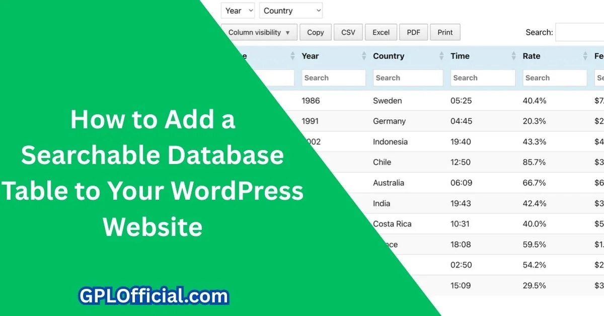 How to Add a Searchable Database Table to Your WordPress Website